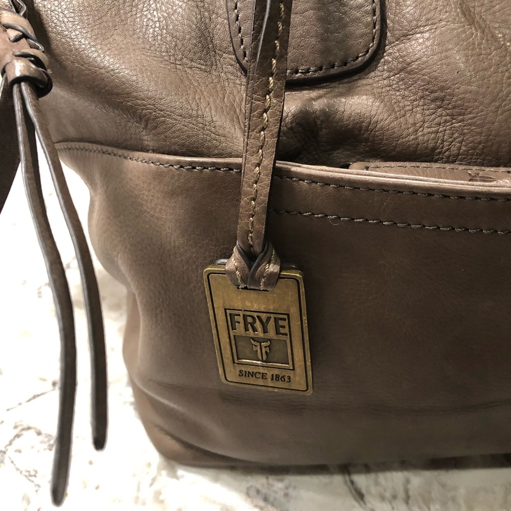 COPY - Frye Jenny Satchel -grey/tan color - Picture 4 of 6